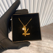 Load image into Gallery viewer, Initial Stone Chain Necklace