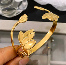 Load image into Gallery viewer, Lotus Deco Adjustable Bangle