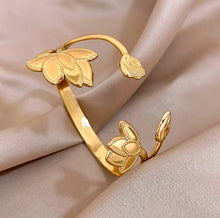 Load image into Gallery viewer, Lotus Deco Adjustable Bangle
