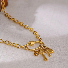 Load image into Gallery viewer, Lock Key Charmed Cable Necklace
