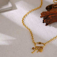 Load image into Gallery viewer, Lock Key Charmed Cable Necklace