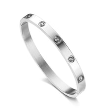 Load image into Gallery viewer, The Flat Diamond Thick Bangle