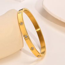 Load image into Gallery viewer, The Flat Diamond Thick Bangle
