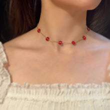 Load image into Gallery viewer, Santan Flower Necklace in Red or White