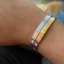 Load image into Gallery viewer, The Flat Diamond Thick Bangle