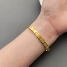 Load image into Gallery viewer, The Flat Diamond Thick Bangle