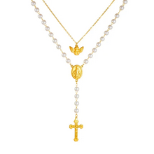 Load image into Gallery viewer, Angel Cross Pearl Necklace
