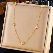 Load image into Gallery viewer, Heart Station Necklace & Earrings Set