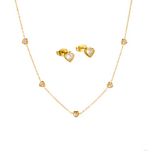 Load image into Gallery viewer, Heart Station Necklace & Earrings Set