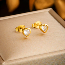 Load image into Gallery viewer, Heart Station Necklace & Earrings Set