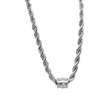 Load image into Gallery viewer, Barrel Cord Chain Necklace