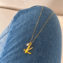 Load image into Gallery viewer, Initial Stone Chain Necklace