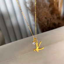 Load image into Gallery viewer, Initial Stone Chain Necklace