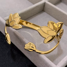 Load image into Gallery viewer, Lotus Deco Adjustable Bangle