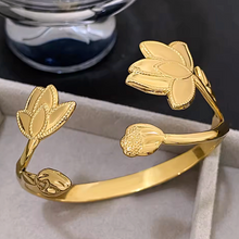 Load image into Gallery viewer, Lotus Deco Adjustable Bangle