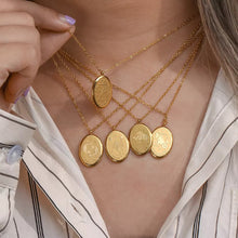 Load image into Gallery viewer, Oval Zodiac Sign Necklace