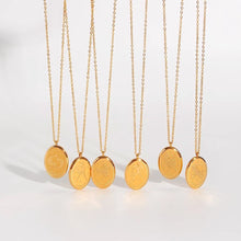 Load image into Gallery viewer, Oval Zodiac Sign Necklace