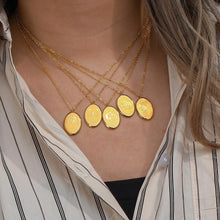 Load image into Gallery viewer, Oval Zodiac Sign Necklace