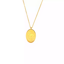Load image into Gallery viewer, Oval Zodiac Sign Necklace