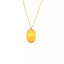 Load image into Gallery viewer, Oval Zodiac Sign Necklace