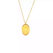 Load image into Gallery viewer, Oval Zodiac Sign Necklace