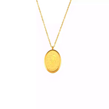 Load image into Gallery viewer, Oval Zodiac Sign Necklace