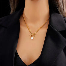 Load image into Gallery viewer, Louise Pearl Chain Necklace