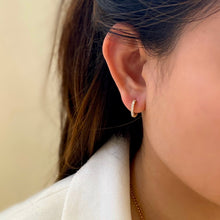 Load image into Gallery viewer, Basic Diamond Hoop Earrings