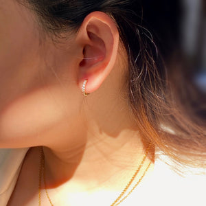 Basic Diamond Hoop Earrings