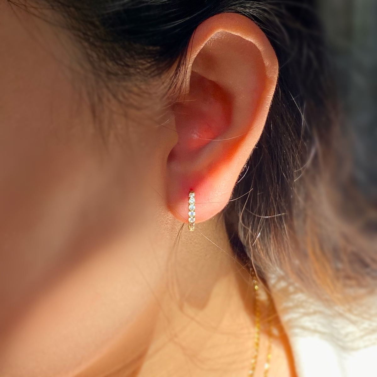 Basic Diamond Hoop Earrings