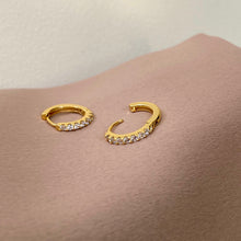 Load image into Gallery viewer, Basic Diamond Hoop Earrings