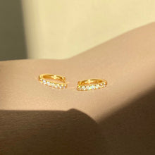 Load image into Gallery viewer, Basic Diamond Hoop Earrings