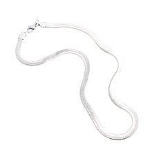 Load image into Gallery viewer, Flat Snake Necklace 16" - Silver