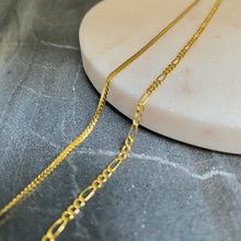 Load image into Gallery viewer, 18K GOLD Dainty Figaro Necklace - 16"/18”/20”