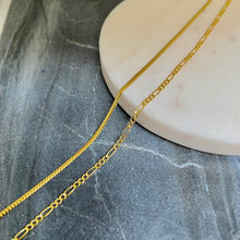 Load image into Gallery viewer, 18K GOLD Dainty Figaro Necklace - 16"/18”/20”