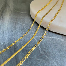 Load image into Gallery viewer, 18K GOLD Dainty Figaro Necklace - 16"/18”/20”