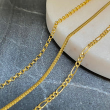 Load image into Gallery viewer, 18K GOLD Dainty Figaro Necklace - 16"/18”/20”