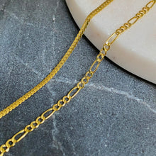 Load image into Gallery viewer, 18K GOLD Dainty Figaro Necklace - 16"/18”/20”