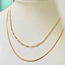 Load image into Gallery viewer, 18K GOLD Dainty Figaro Necklace - 16"/18”/20”