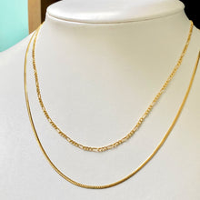 Load image into Gallery viewer, 18K GOLD Dainty Figaro Necklace - 16"/18”/20”