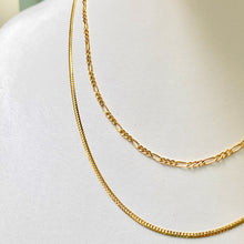 Load image into Gallery viewer, 18K GOLD Dainty Figaro Necklace - 16"/18”/20”