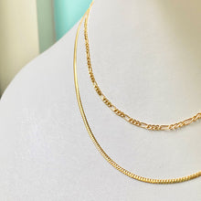 Load image into Gallery viewer, 18K GOLD Dainty Figaro Necklace - 16"/18”/20”