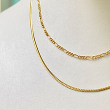 Load image into Gallery viewer, 18K GOLD Dainty Figaro Necklace - 16"/18”/20”