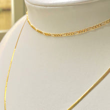 Load image into Gallery viewer, 18K GOLD Dainty Figaro Necklace - 16"/18”/20”