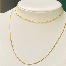 Load image into Gallery viewer, 18K GOLD Dainty Figaro Necklace - 16"/18”/20”