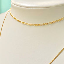 Load image into Gallery viewer, 18K GOLD Dainty Figaro Necklace - 16"/18”/20”