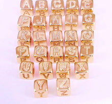 Load image into Gallery viewer, Cube Letter Diamond Necklace
