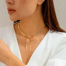 Load image into Gallery viewer, Elise Ribbon Necklace in GOLD / SILVER