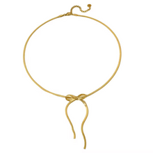 Load image into Gallery viewer, Elise Ribbon Necklace in GOLD / SILVER