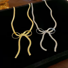 Load image into Gallery viewer, Elise Ribbon Necklace in GOLD / SILVER